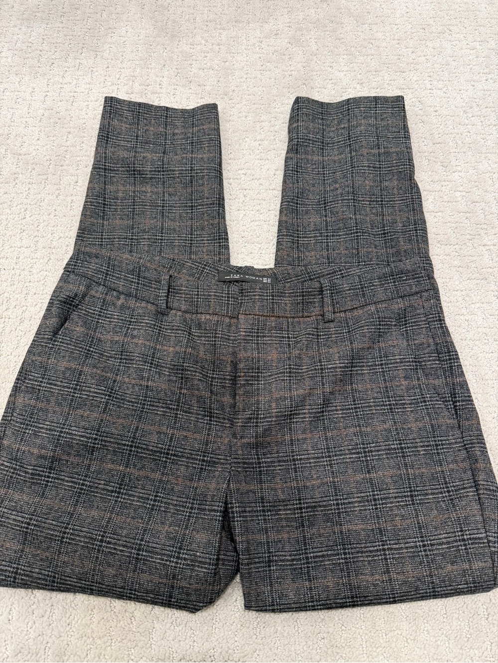 Zara Plaid Chino Fit Slacks - Size 6